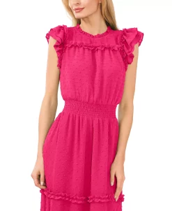 CeCe Ruffled Swiss Dot Midi Dress -Clothing Shop 22257340 fpx