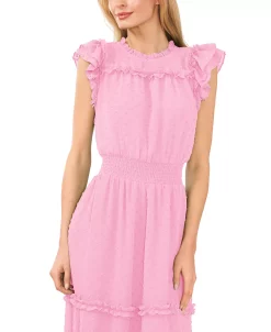 CeCe Ruffled Swiss Dot Midi Dress -Clothing Shop 22257346 fpx