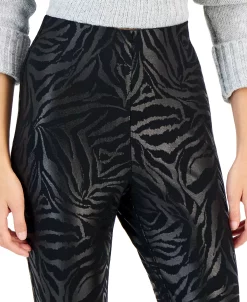 INC International Concepts Women's Animal-Print Metallic Ponté-Knit Skinny Pants, Created For Macy's -Clothing Shop 22269329 fpx