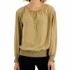 JM Collection Women's Smocked Necklace Top, Created For Macy's -Clothing Shop 22269561 fpx