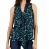 INC International Concepts Women's Printed Tie-Neck Blouse, Created For Macy's -Clothing Shop 22269824 fpx