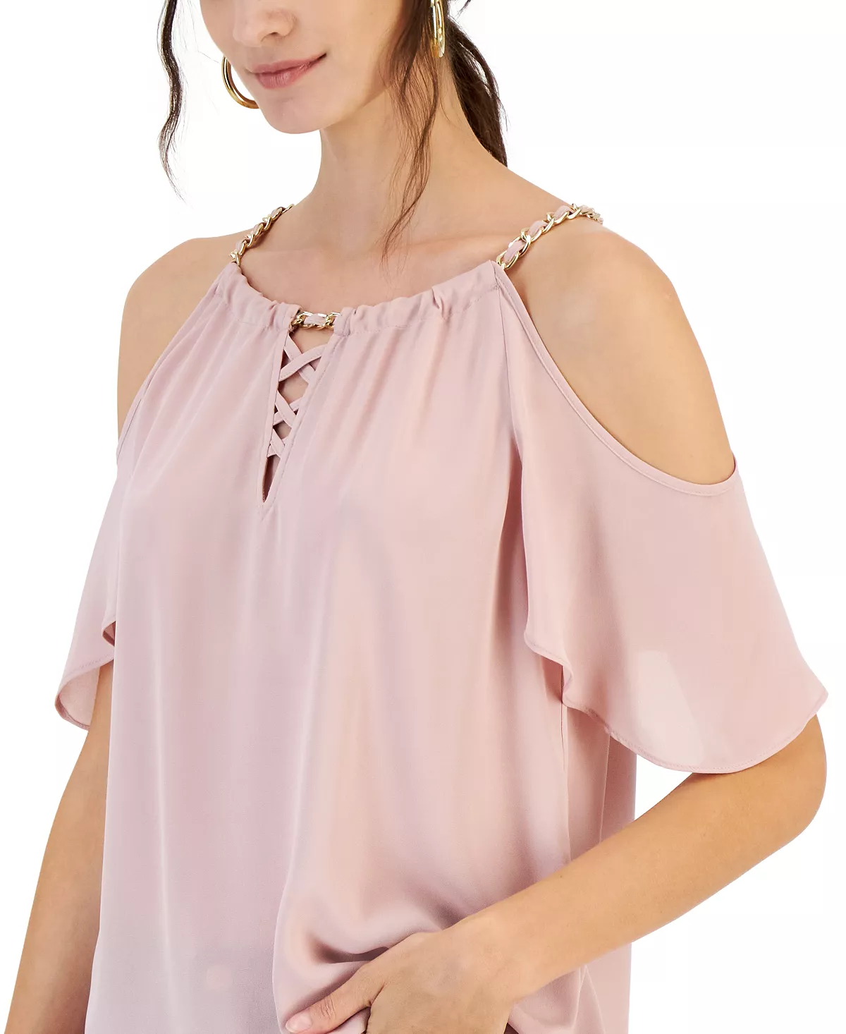 INC International Concepts Women's Cold-Shoulder Chain Halter Top, Created For Macy's 5 INC International Concepts Women's Cold-Shoulder Chain Halter Top, Created For Macy's - Image 3