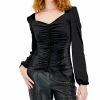INC International Concepts Women's Sweetheart-Neck Ruched Velvet Top, Created For Macy's -Clothing Shop 22270599 fpx