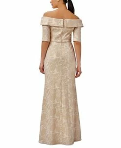 Adrianna Papell Women's Jacquard Off-The-Shoulder Gown -Clothing Shop 22294293 fpx