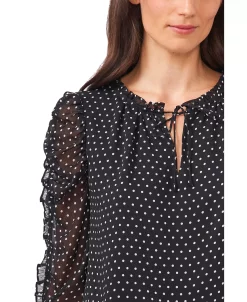 CeCe Women's Long Sleeve Ruffled Duet Mini Dot Blouse 8 CeCe Women's Long Sleeve Ruffled Duet Mini Dot Blouse -Clothing Shop 22295569 fpx