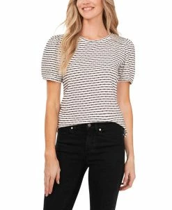 CeCe Women's Smocked Shoulder T-shirt