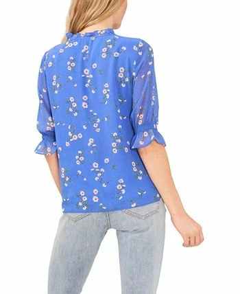 CeCe Women's Tie Neck Floral Print Blouse 4 CeCe Women's Tie Neck Floral Print Blouse - Image 2