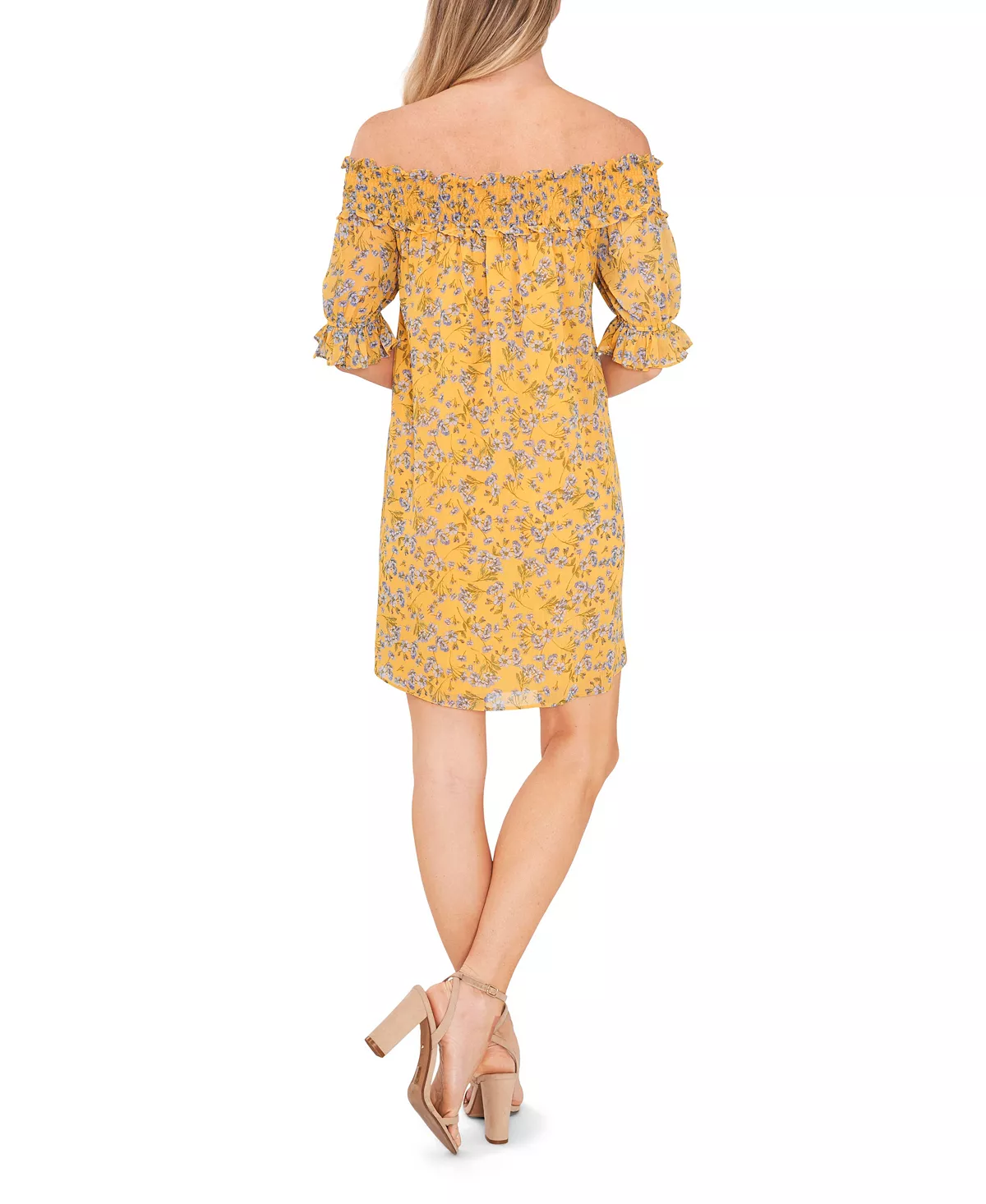 CeCe Women's Smocked Off The Shoulder Dress 4 CeCe Women's Smocked Off The Shoulder Dress - Image 2