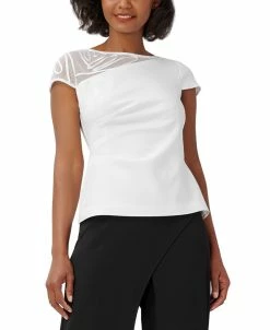 Adrianna Papell Soutache-Trim Asymmetrical Top