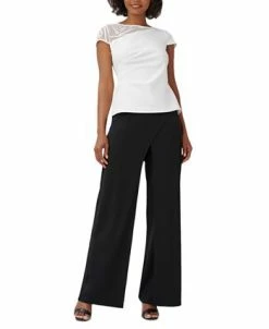 Adrianna Papell Soutache-Trim Asymmetrical Top -Clothing Shop 22304929 fpx