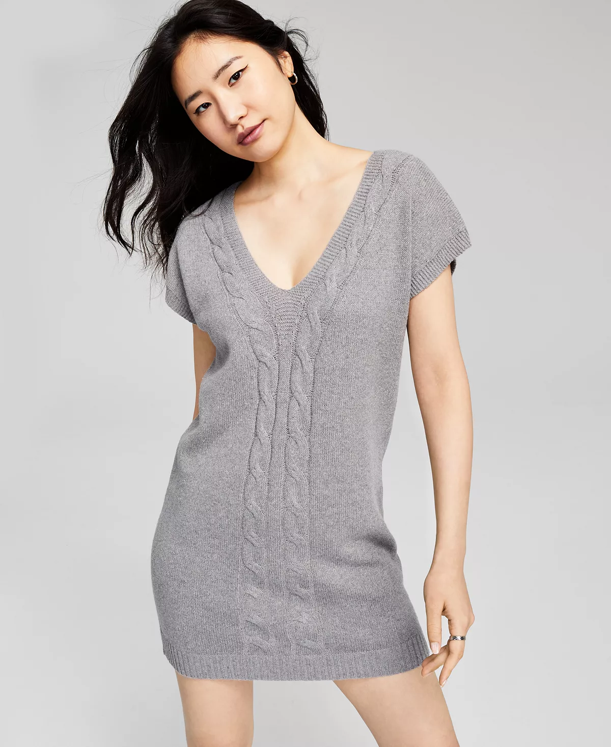 And Now This Women's Short Sleeve Cable Vest Dress 7 And Now This Women's Short Sleeve Cable Vest Dress - Image 5