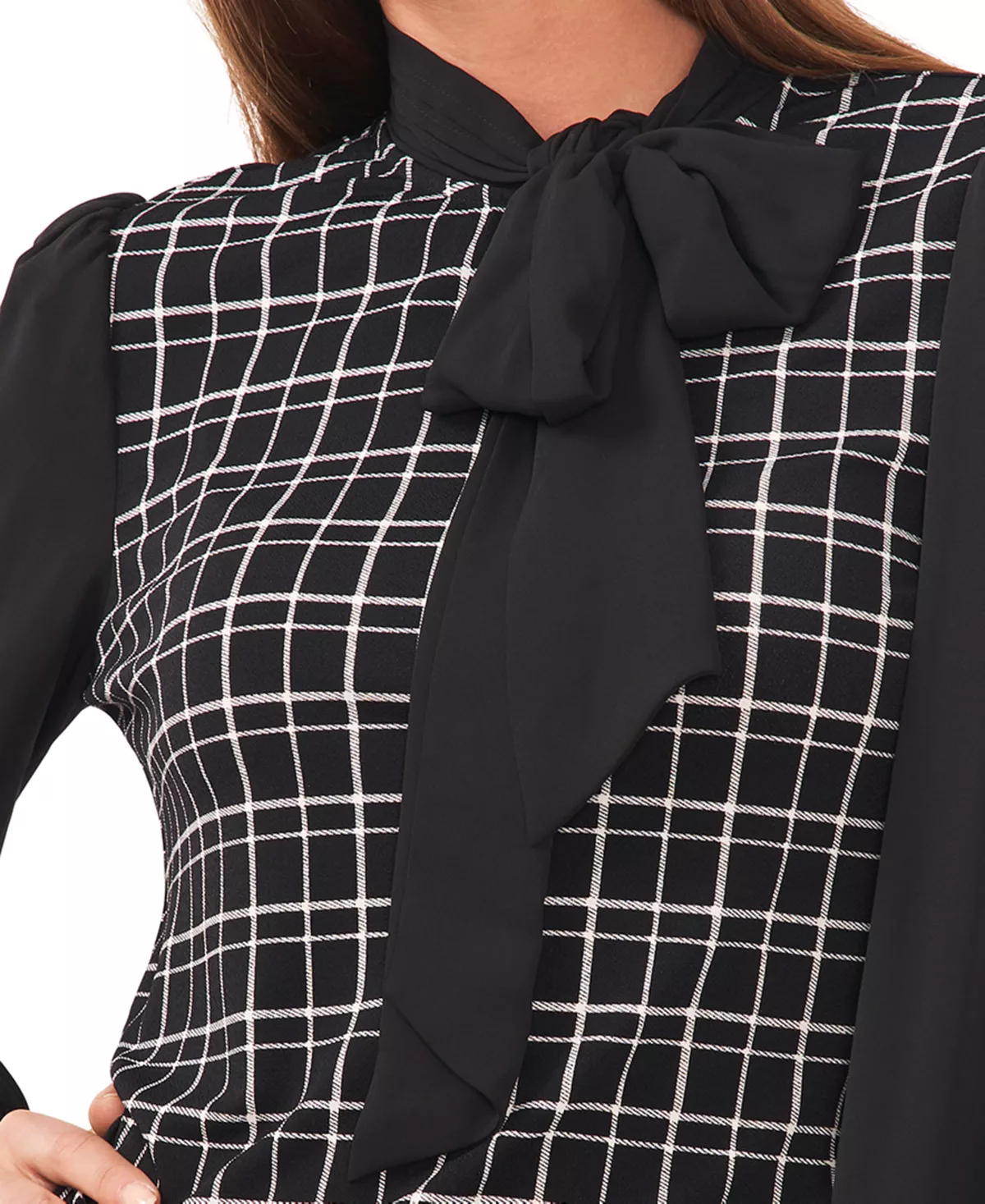 CeCe Women's Mixed-Media Bow Top 5 CeCe Women's Mixed-Media Bow Top - Image 3