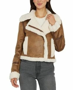 Sam Edelman Women's Faux-Shearling Moto Coat -Clothing Shop 22334003 fpx