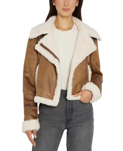 Sam Edelman Women's Faux-Shearling Moto Coat -Clothing Shop 22334005 fpx