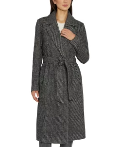 Sam Edelman Women's Belted Tweed Wrap Coat -Clothing Shop 22336326 fpx