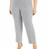 Kasper Plus Size Houndstooth Mid-Rise Slim-Leg Pants -Clothing Shop 22336625 fpx