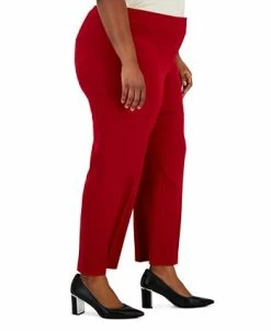 Kasper Plus Size Mid-Rise Straight-Ankle Faux-Pocket Pants -Clothing Shop 22336640 fpx