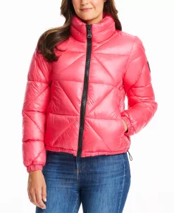 Vince Camuto Women's Shine Hooded Cropped Puffer Coat -Clothing Shop 22337285 fpx