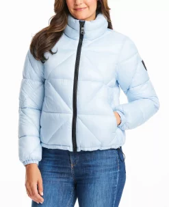 Vince Camuto Women's Shine Hooded Cropped Puffer Coat -Clothing Shop 22337290 fpx