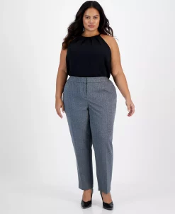 Bar III Plus Size Shimmer Herringbone Ankle Pants, Created For Macy's -Clothing Shop 22337643 fpx