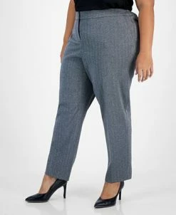 Bar III Plus Size Shimmer Herringbone Ankle Pants, Created For Macy's -Clothing Shop 22337647 fpx
