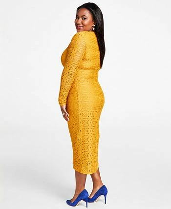 Kasper Lace Side-Pleated Bodycon Midi Dress 4 Kasper Lace Side-Pleated Bodycon Midi Dress - Image 2