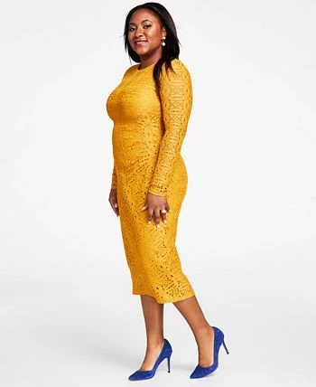 Kasper Lace Side-Pleated Bodycon Midi Dress 5 Kasper Lace Side-Pleated Bodycon Midi Dress - Image 3