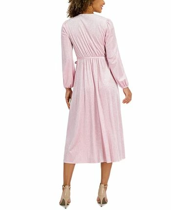 Kasper Glitter Velvet Faux-Wrap Midi Dress 4 Kasper Glitter Velvet Faux-Wrap Midi Dress - Image 2