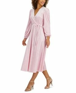 Kasper Glitter Velvet Faux-Wrap Midi Dress 9 Kasper Glitter Velvet Faux-Wrap Midi Dress -Clothing Shop 22344414 fpx