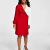 Kasper Colorblocked Surplice Side-Tie Dress 2 Kasper Colorblocked Surplice Side-Tie Dress -Clothing Shop 22344454 fpx