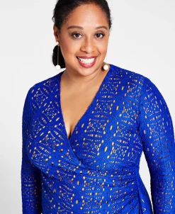 Kasper Lace Surplice V-Neck Ruffled Maxi Dress -Clothing Shop 22344484 fpx