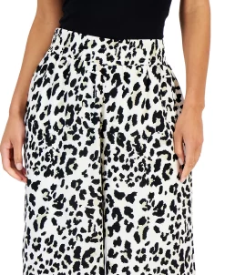 JM Collection Women's Leopard-Print Wide-Leg Pants, Created For Macy's -Clothing Shop 22354606 fpx