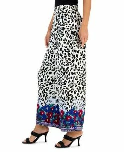JM Collection Women's Leopard-Print Wide-Leg Pants, Created For Macy's -Clothing Shop 22354614 fpx