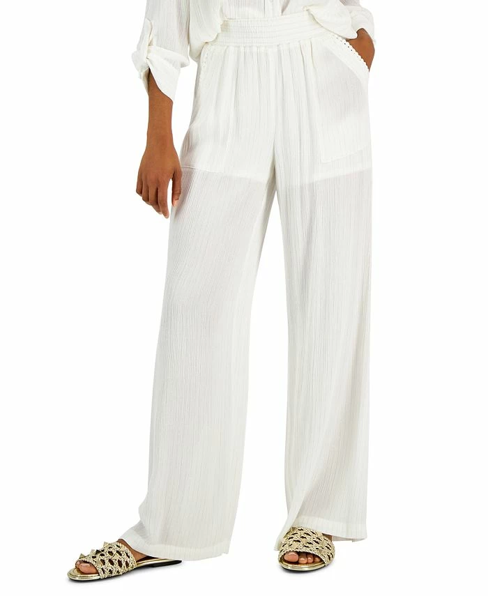 INC International Concepts Women's Pull-On Patch Pocket Wide-Leg Pants, Created For Macy's 3 INC International Concepts Women's Pull-On Patch Pocket Wide-Leg Pants, Created For Macy's