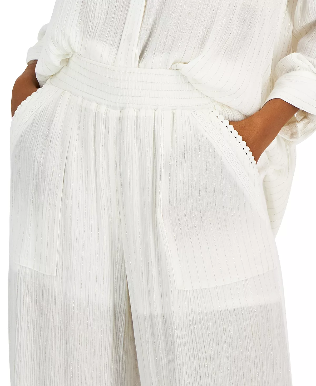 INC International Concepts Women's Pull-On Patch Pocket Wide-Leg Pants, Created For Macy's 6 INC International Concepts Women's Pull-On Patch Pocket Wide-Leg Pants, Created For Macy's - Image 4