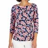 Charter Club Women's Cotton Floral-Print Boat-Neck, Created For Macy's 2 Charter Club Women's Cotton Floral-Print Boat-Neck, Created For Macy's -Clothing Shop 22361660 fpx
