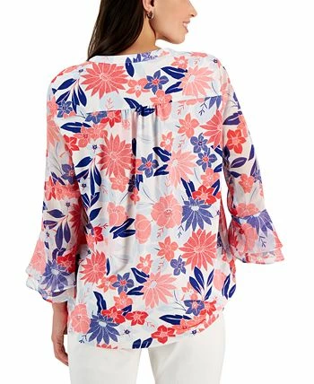 Charter Club Women's Garden Print Pintuck Top, Created For Macy's 4 Charter Club Women's Garden Print Pintuck Top, Created For Macy's - Image 2