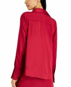 Donna Karan Women's V-Neck Tapered Hem Tunic -Clothing Shop 22364315 fpx