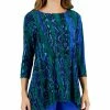 JM Collection Women's Chroma Snake Jacquard Top, Created For Macy's