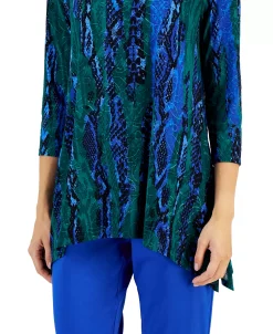 JM Collection Women's Chroma Snake Jacquard Top, Created For Macy's 8 JM Collection Women's Chroma Snake Jacquard Top, Created For Macy's -Clothing Shop 22368456 fpx