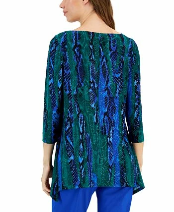 JM Collection Women's Chroma Snake Jacquard Top, Created For Macy's 4 JM Collection Women's Chroma Snake Jacquard Top, Created For Macy's - Image 2