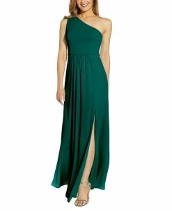 Adrianna Papell One-Shoulder Chiffon Gown