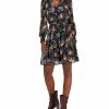 INC International Concepts Hiffon Printed Blouson-Sleeve Fit & Flare Dress, Created For Macy's -Clothing Shop 22439885 fpx