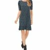 CeCe Women's Puffed Sleeve Printed Knit Dress