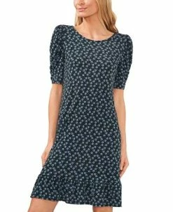 CeCe Women's Puffed Sleeve Printed Knit Dress -Clothing Shop 22468100 fpx
