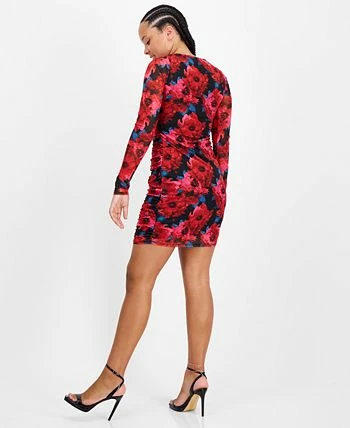 Bar III Women's Ruched Mesh Square-Neck Mini Dress, Created For Macy's 4 Bar III Women's Ruched Mesh Square-Neck Mini Dress, Created For Macy's - Image 2