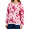 Karen Scott Women's Floral Fleece Sweatshirt, Created For Macy's
