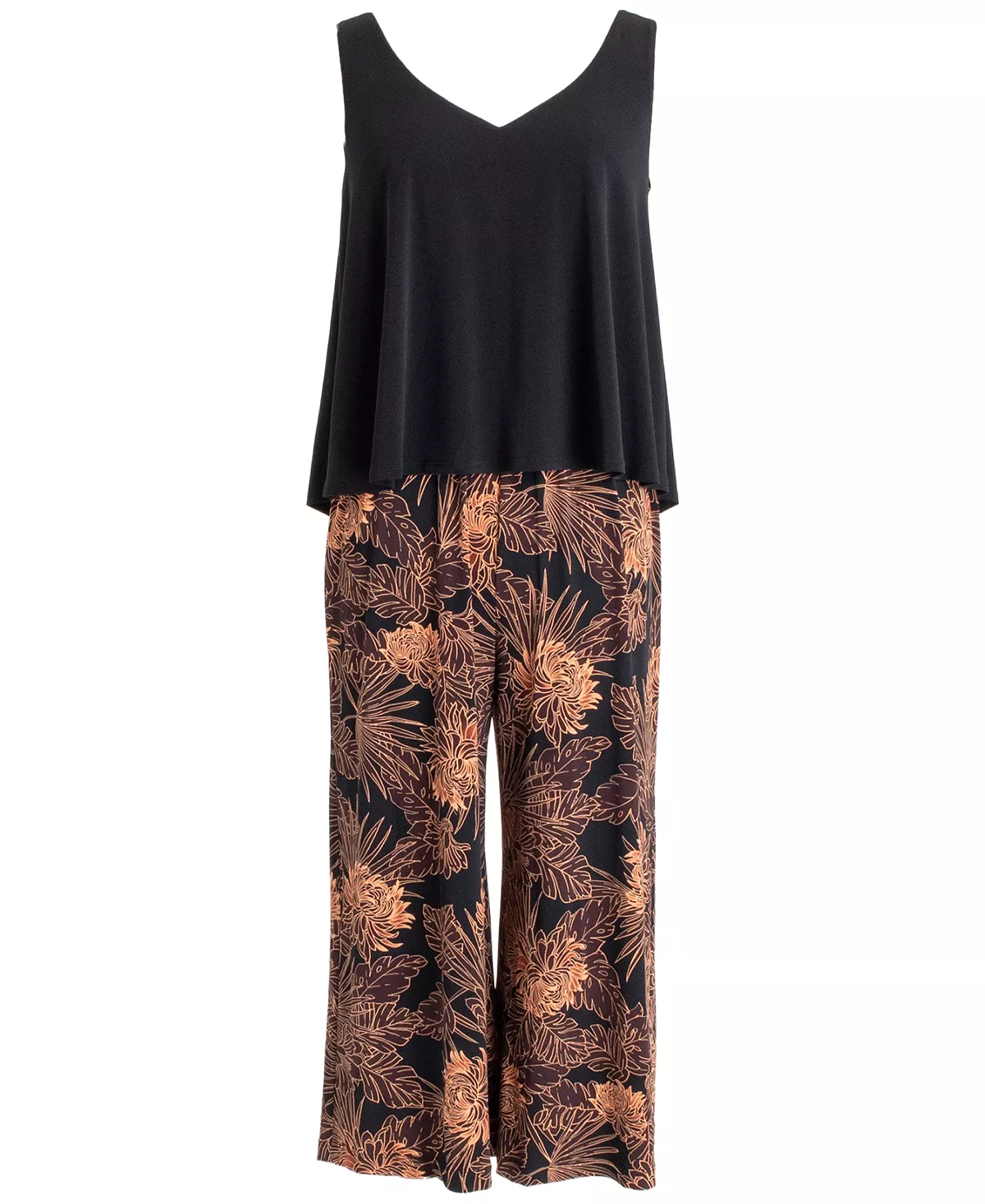 Connected Women's Contrast Printed Cropped Jumpsuit 7 Connected Women's Contrast Printed Cropped Jumpsuit - Image 5