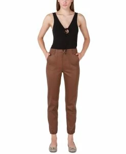 Black Tape Women's Cropped High-Rise Coated Joggers