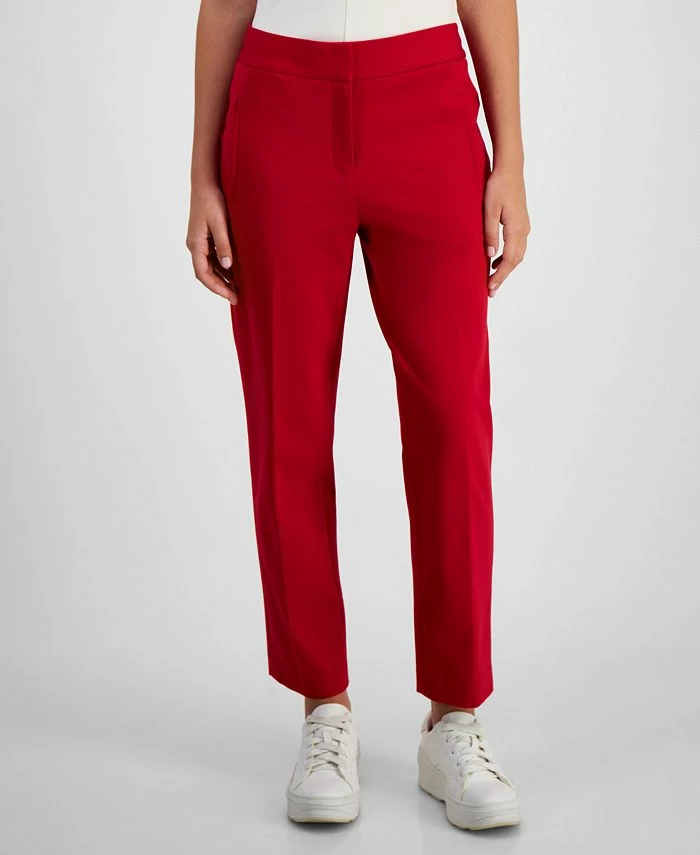 Bar III Women's Straight-Leg Mid-Rise Ankle Pants, Created For Macy's 3 Bar III Women's Straight-Leg Mid-Rise Ankle Pants, Created For Macy's